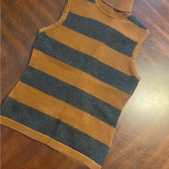 Carlisle Brown and Gray Striped Turtleneck Sweater - Picture 2 of 3